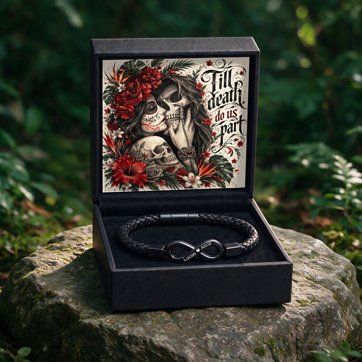 Till Death Do Us Part Skull Infinity Bracelet
