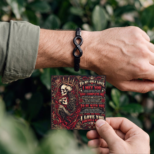 To My Only Love Forever & Always Skull Infinity Bracelet