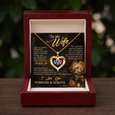 To My Wife - Birthstone Heart Necklace