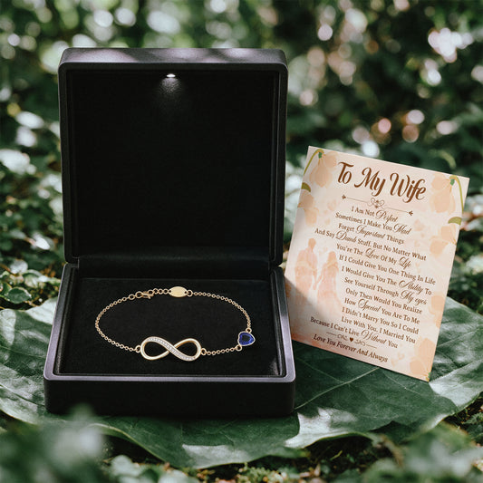 To My Wife Infinity Birthstone Bracelet