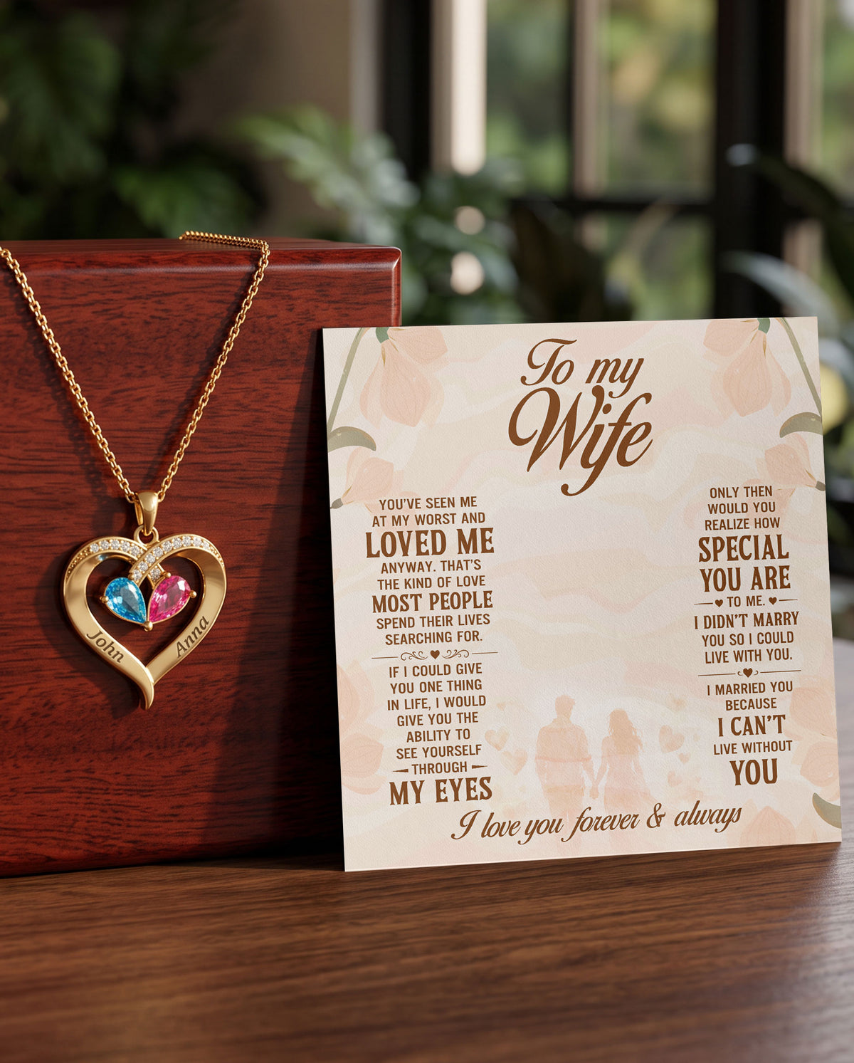 I Can't Live Without You - Birthstone Heart Necklace