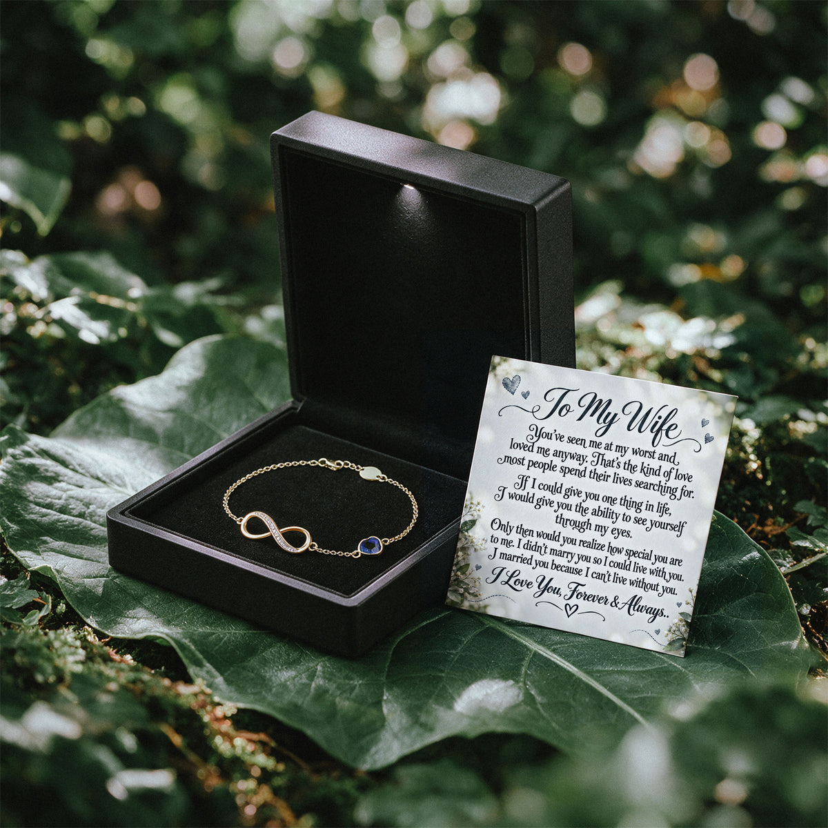 I Can't Live Without You Infinity Birthstone Bracelet