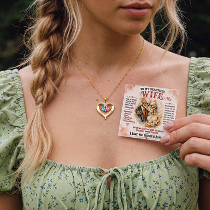You Are My Heart Skeleton Birthstone Heart Necklace