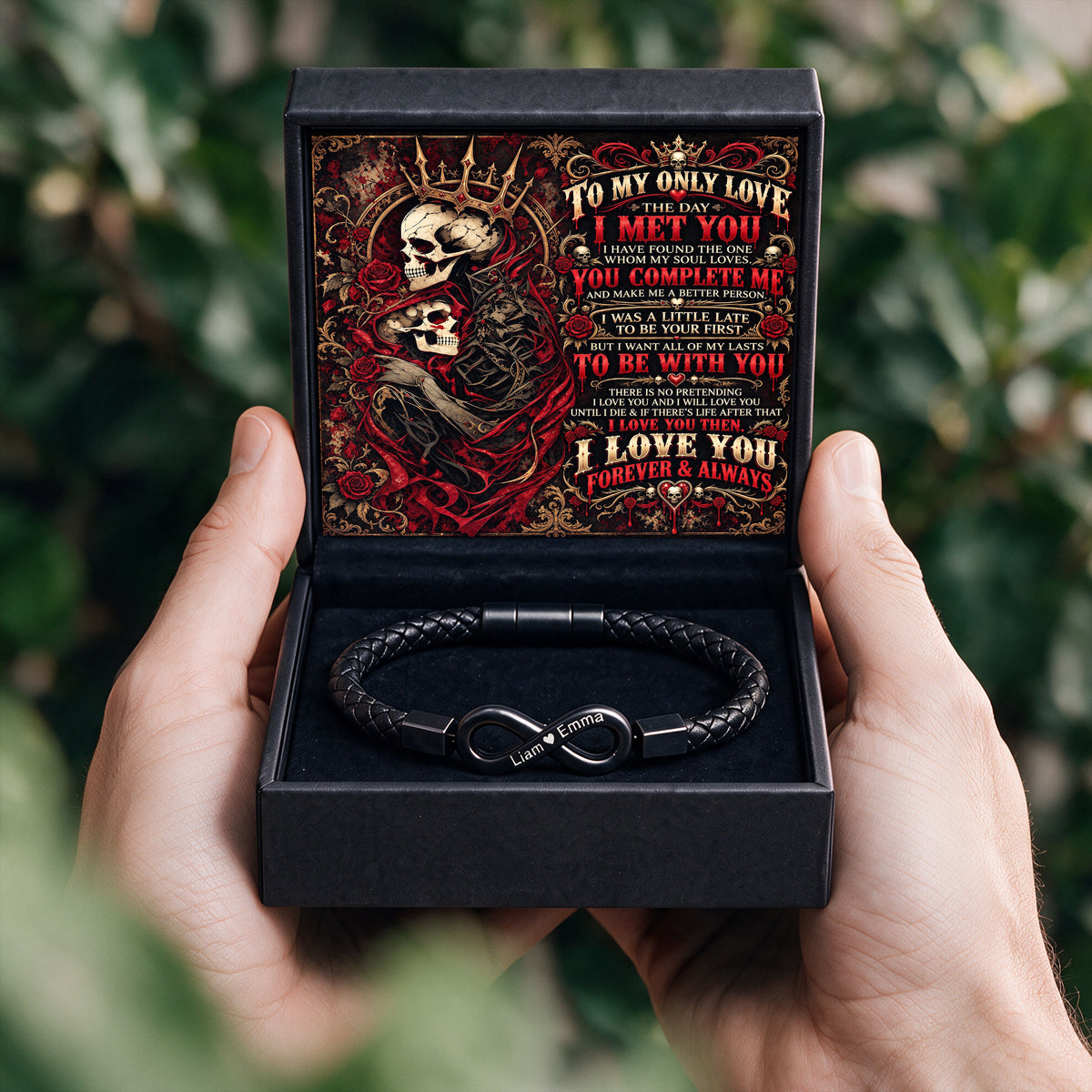To My Only Love Forever & Always Skull Infinity Bracelet