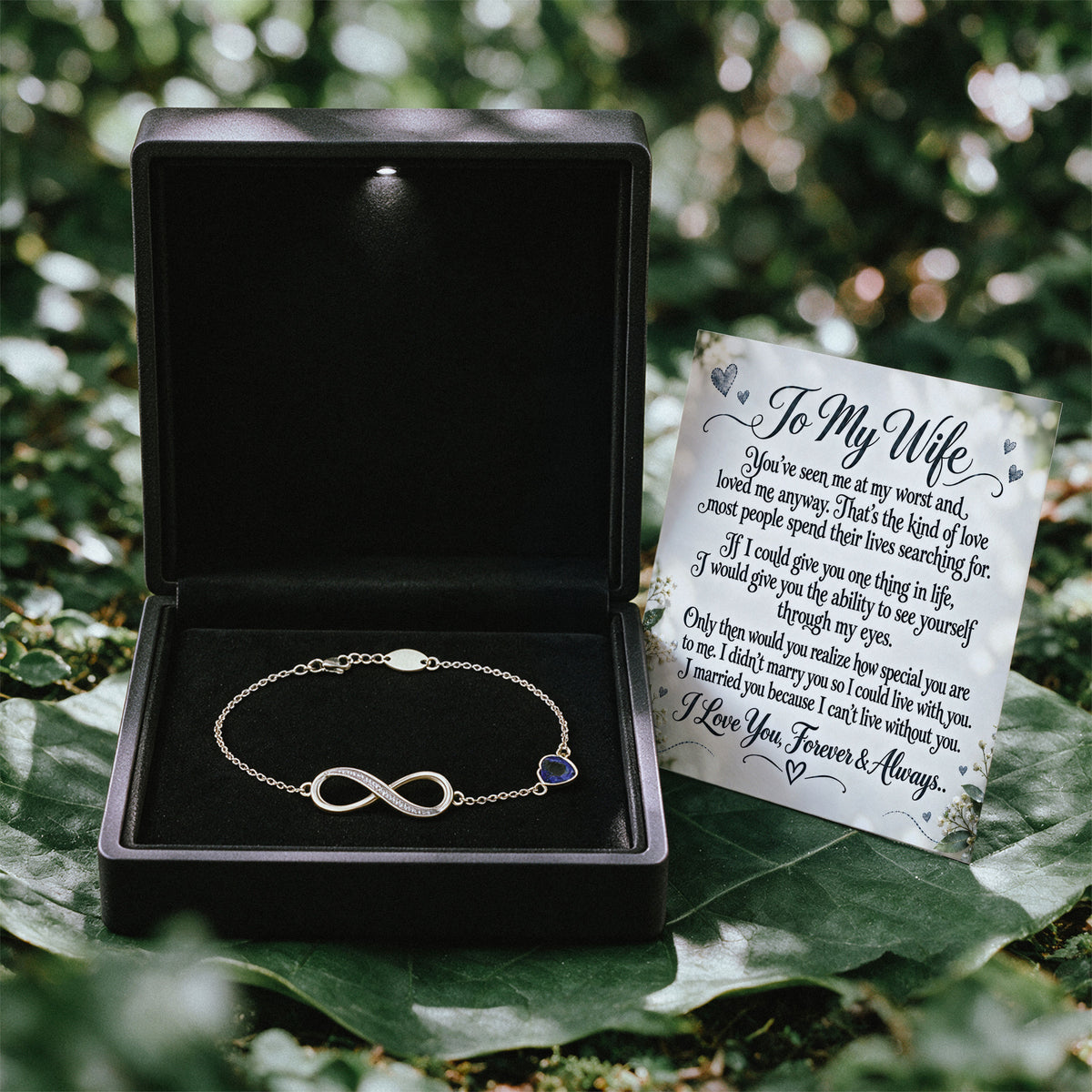 I Can't Live Without You Infinity Birthstone Bracelet