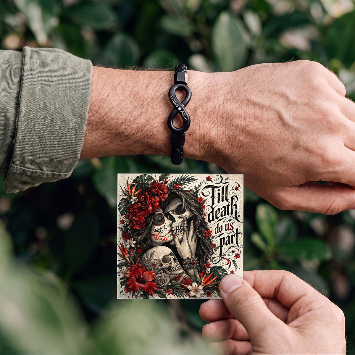 Till Death Do Us Part Skull Infinity Bracelet