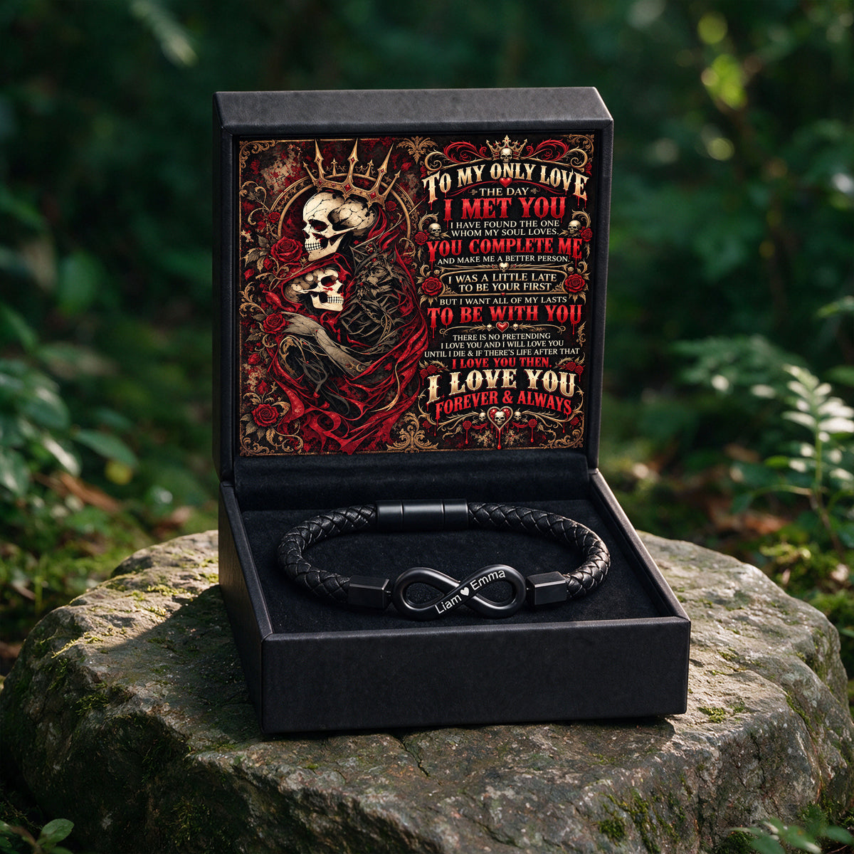 To My Only Love Forever & Always Skull Infinity Bracelet