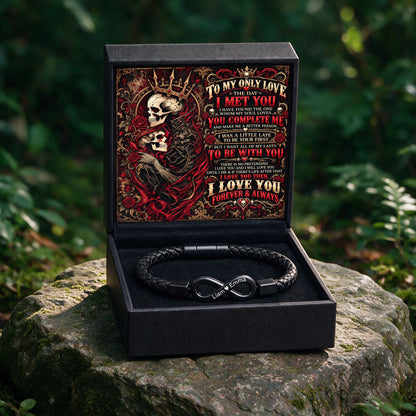 To My Only Love Forever & Always Skull Infinity Bracelet