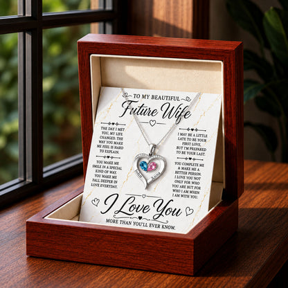 I Love You Birthstone Heart Necklace