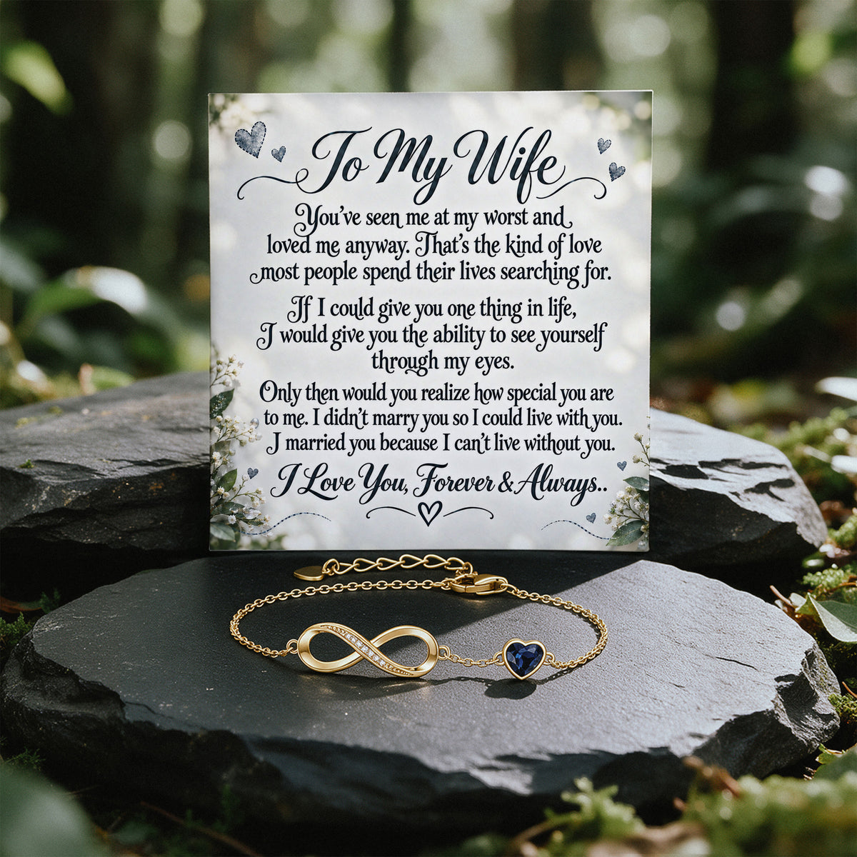 I Can't Live Without You Infinity Birthstone Bracelet
