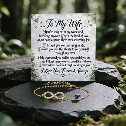 I Can't Live Without You Infinity Birthstone Bracelet