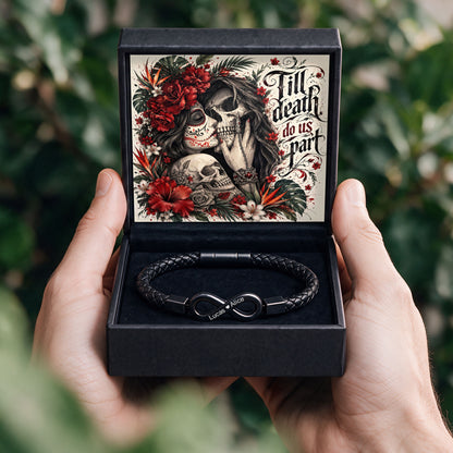 Till Death Do Us Part Skull Infinity Bracelet