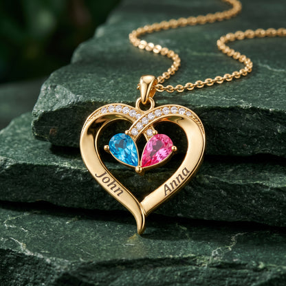This Is Us Skeleton Birthstone Heart Necklace
