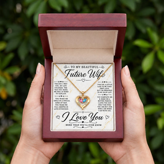 I Love You Birthstone Heart Necklace