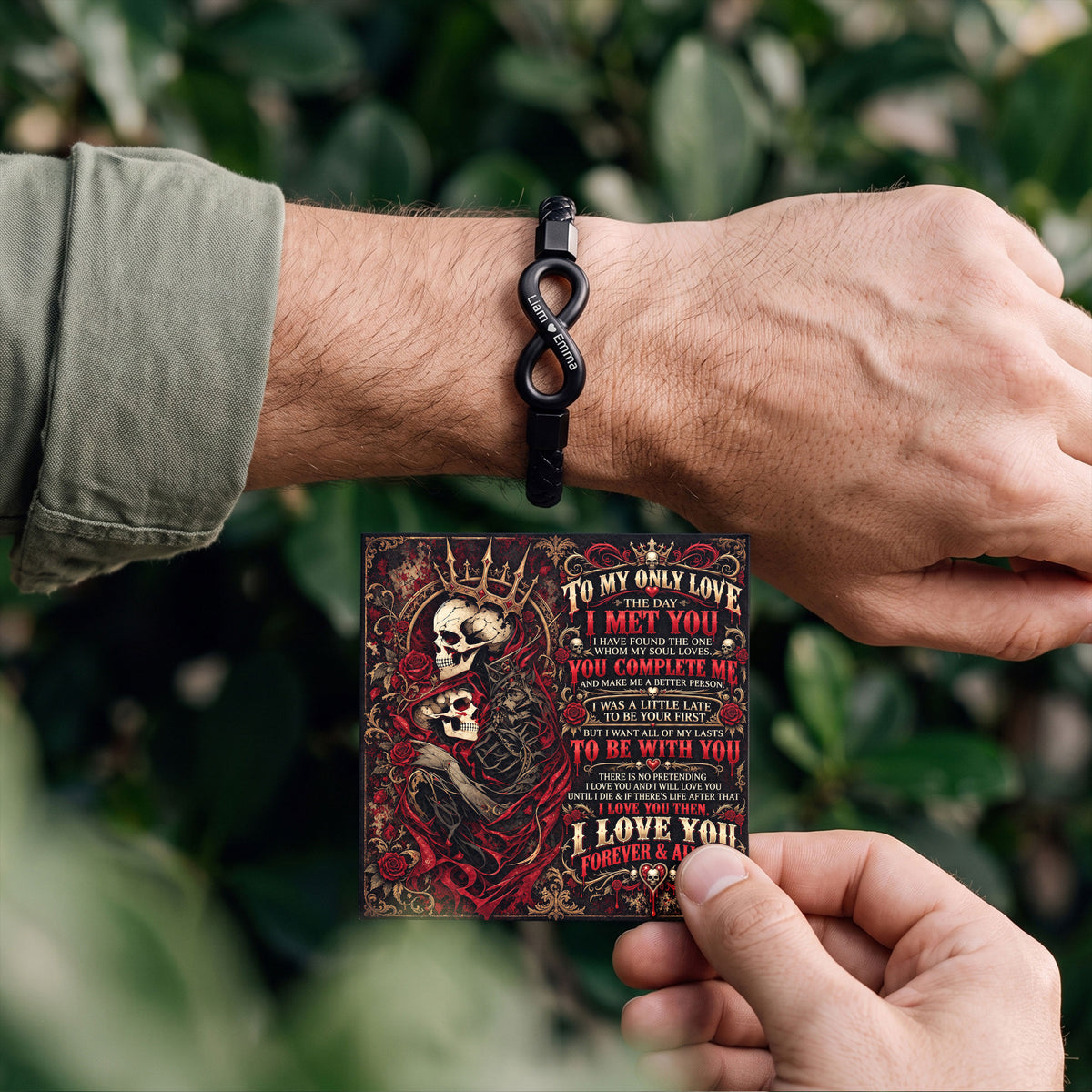 To My Only Love Forever & Always Skull Infinity Bracelet