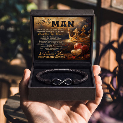 Straighten Your Crown Infinity Bracelet