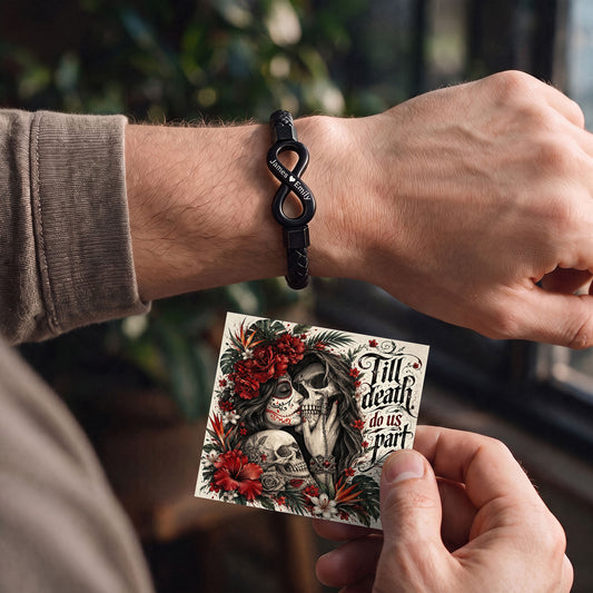 Till Death Do Us Part Skull Infinity Bracelet