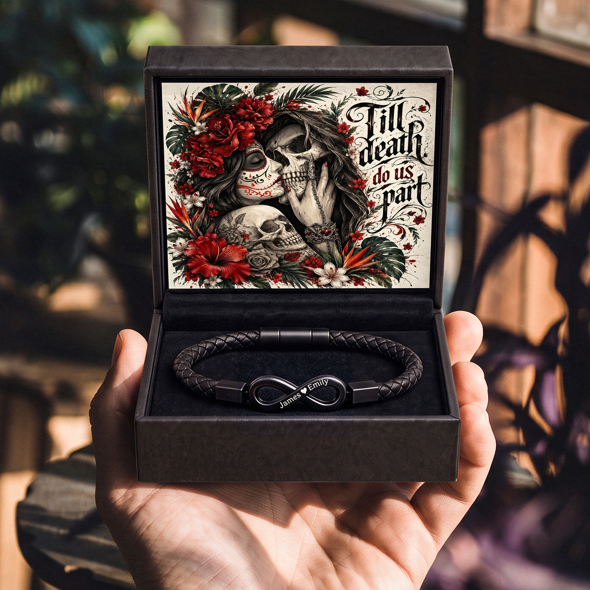 Till Death Do Us Part Skull Infinity Bracelet