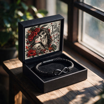Till Death Do Us Part Skull Infinity Bracelet
