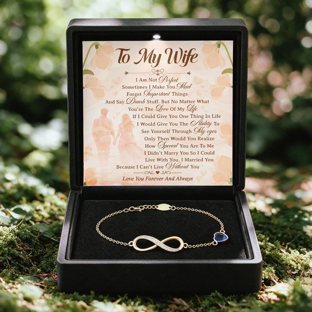 To My Wife Infinity Birthstone Bracelet