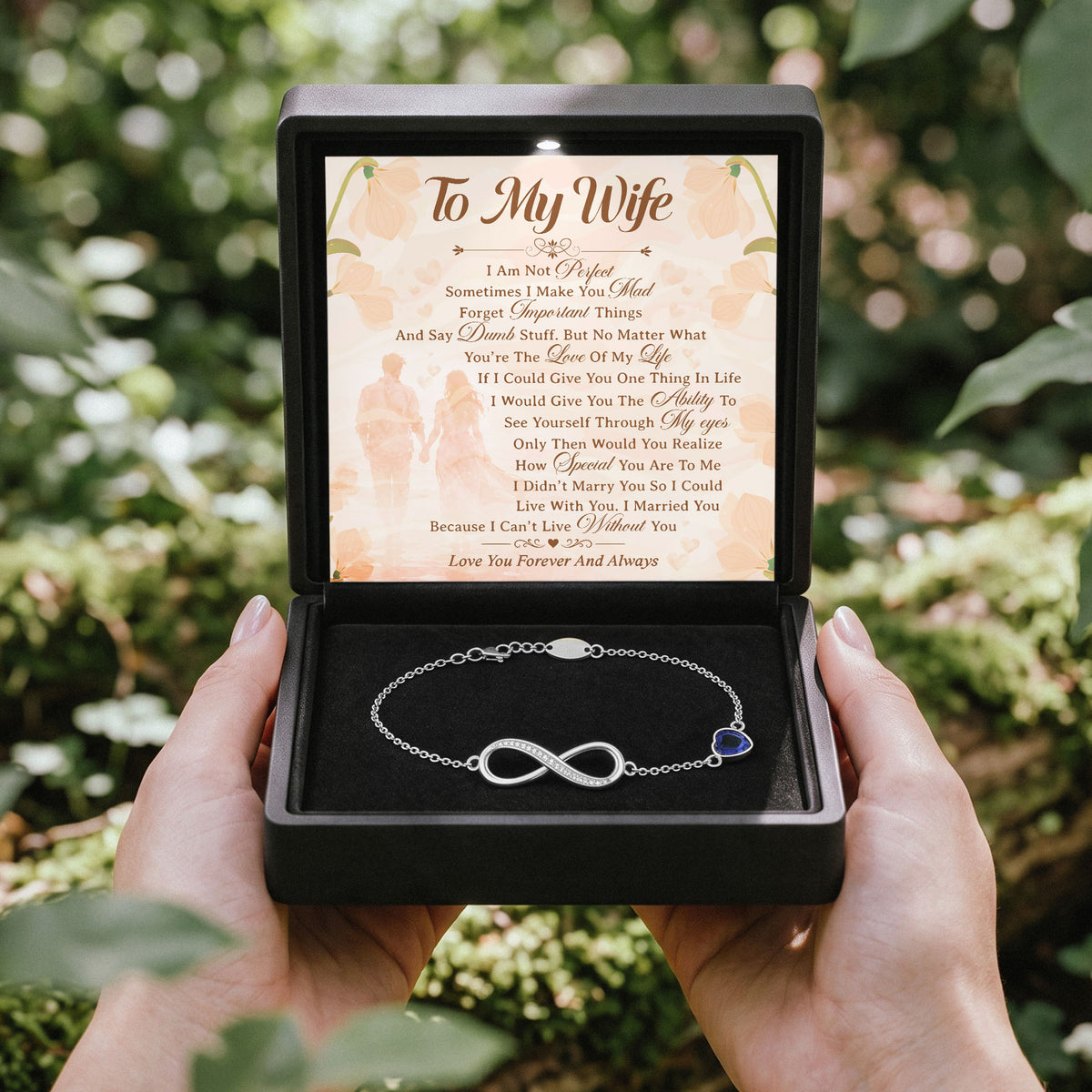 To My Wife Infinity Birthstone Bracelet