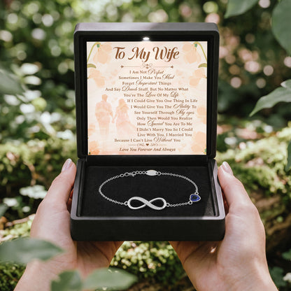 To My Wife Infinity Birthstone Bracelet