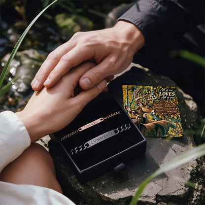 All Of Me Deer Engraved Couples Bracelets