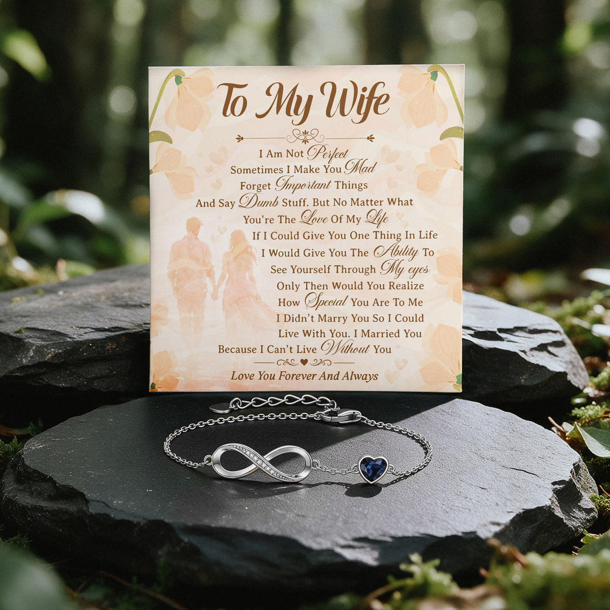 To My Wife Infinity Birthstone Bracelet