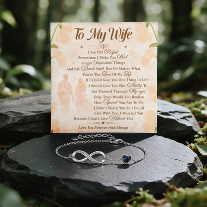 To My Wife Infinity Birthstone Bracelet