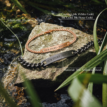 All Of Me Deer Engraved Couples Bracelets