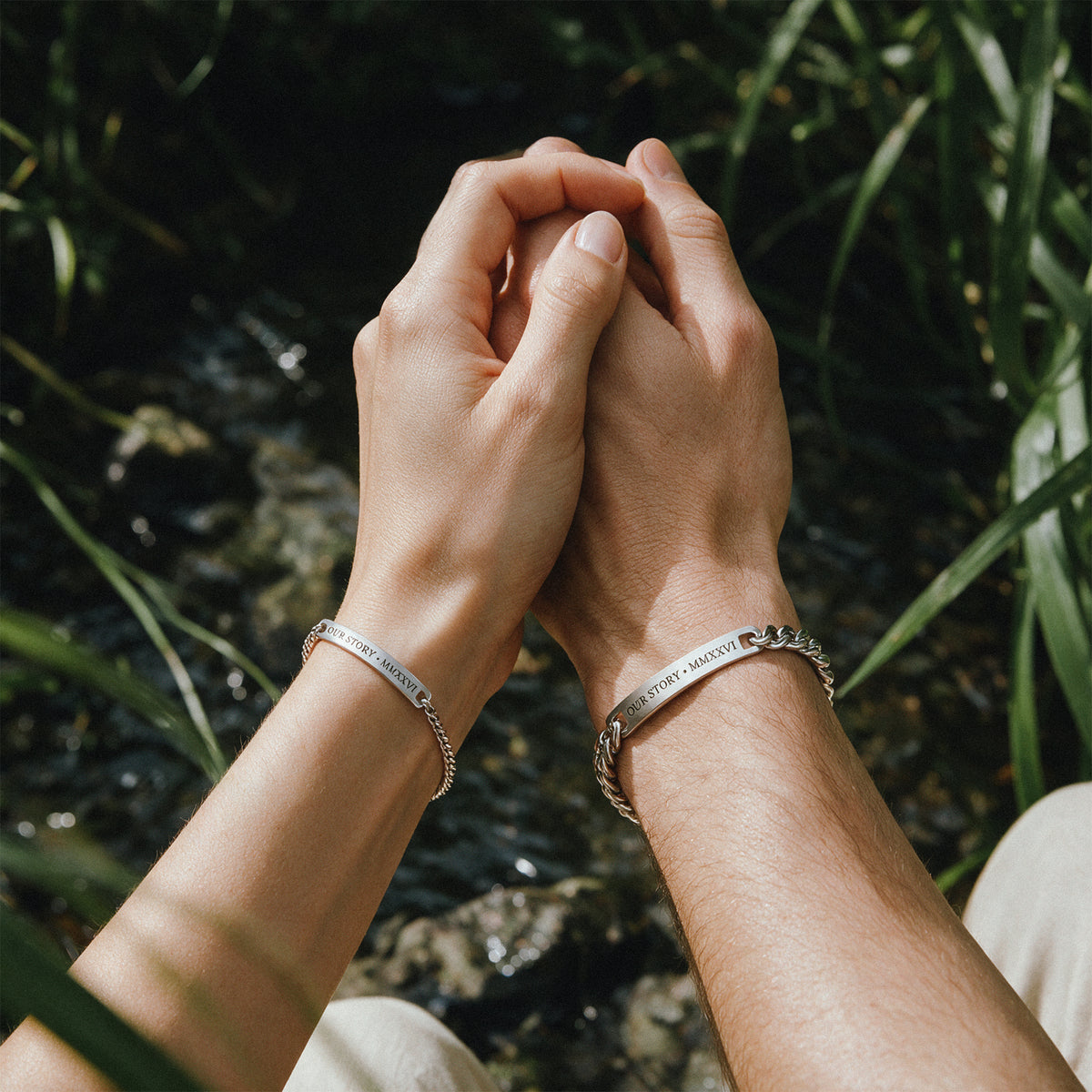 All Of Me Deer Engraved Couples Bracelets