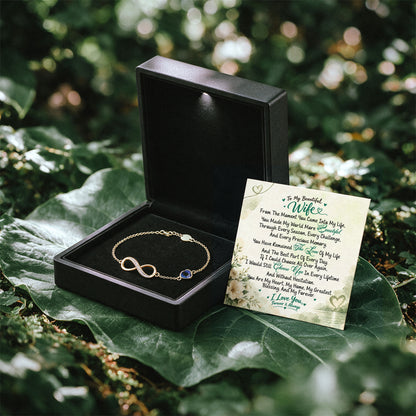 To My Beautiful Wife Infinity Birthstone Bracelet