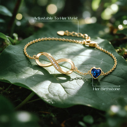 To My Wife Infinity Birthstone Bracelet
