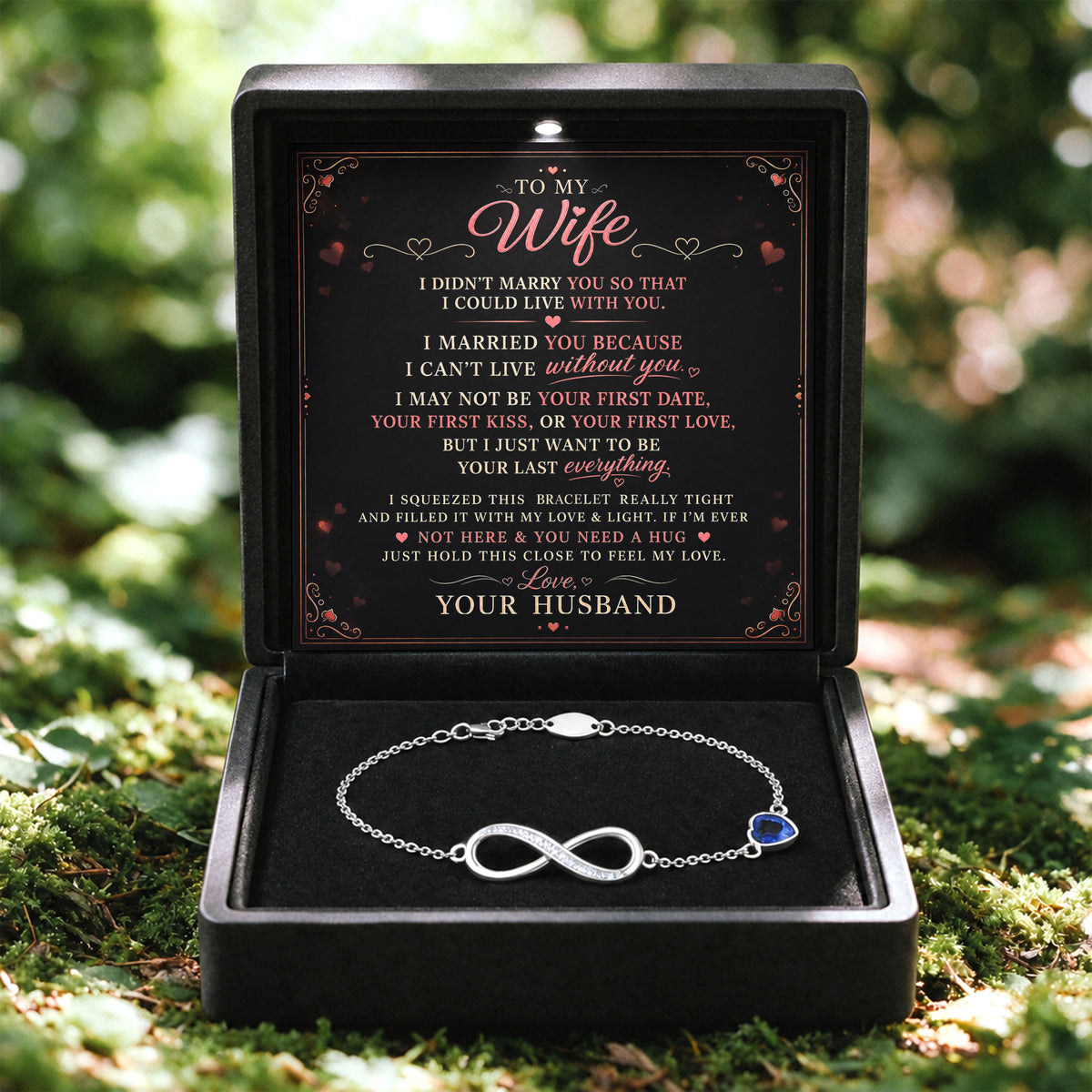 To My Wife Infinity Birthstone Bracelet