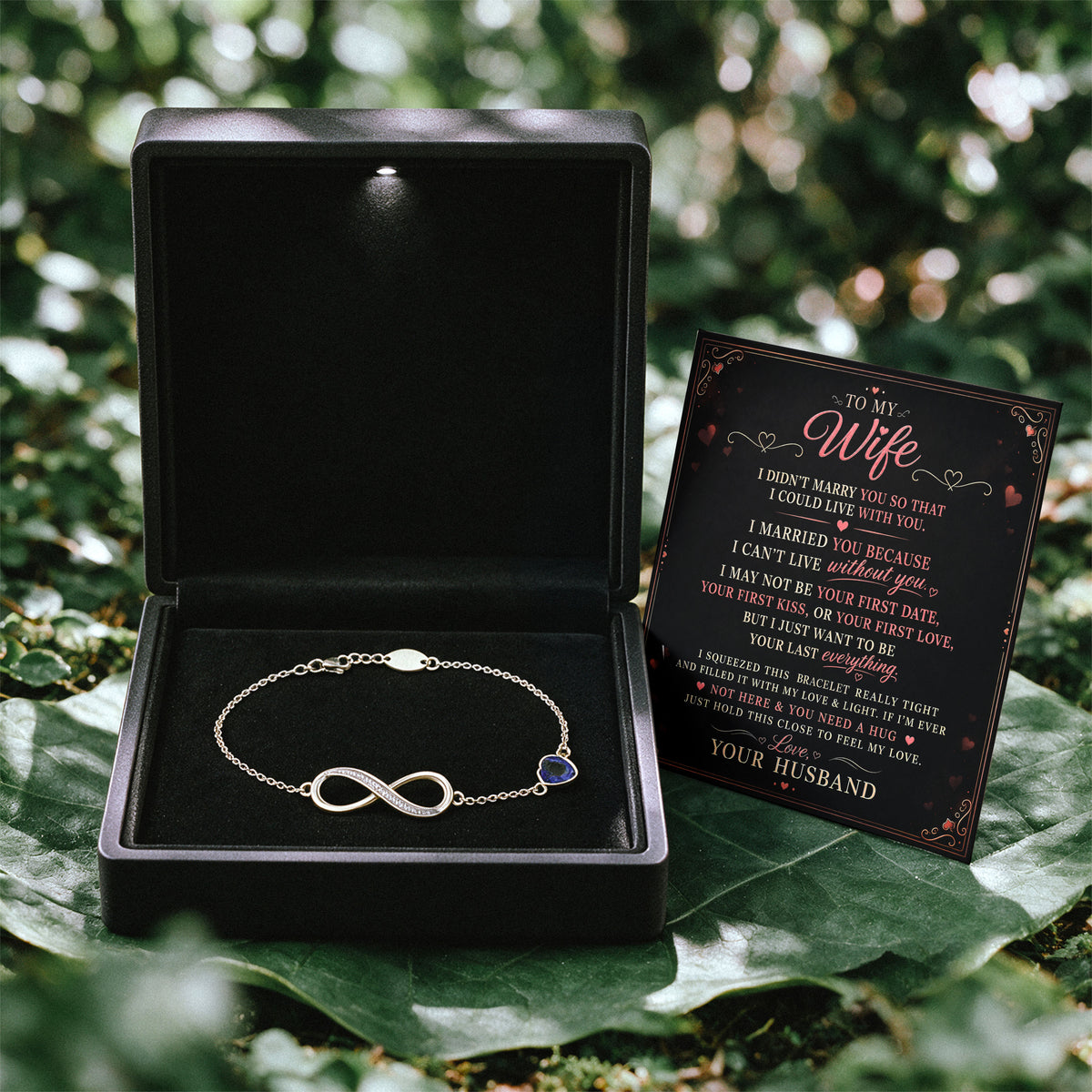 To My Wife Infinity Birthstone Bracelet