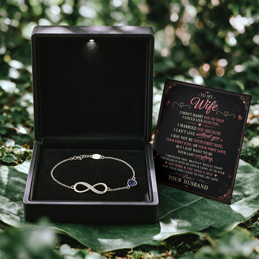 To My Wife Infinity Birthstone Bracelet