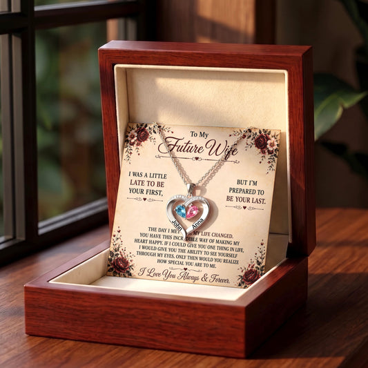 To My Future Wife - Birthstone Heart Necklace