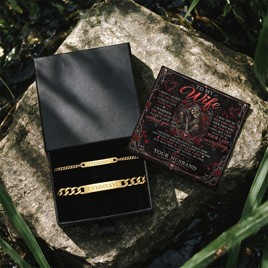 To My Love Engraved Couples Bracelets