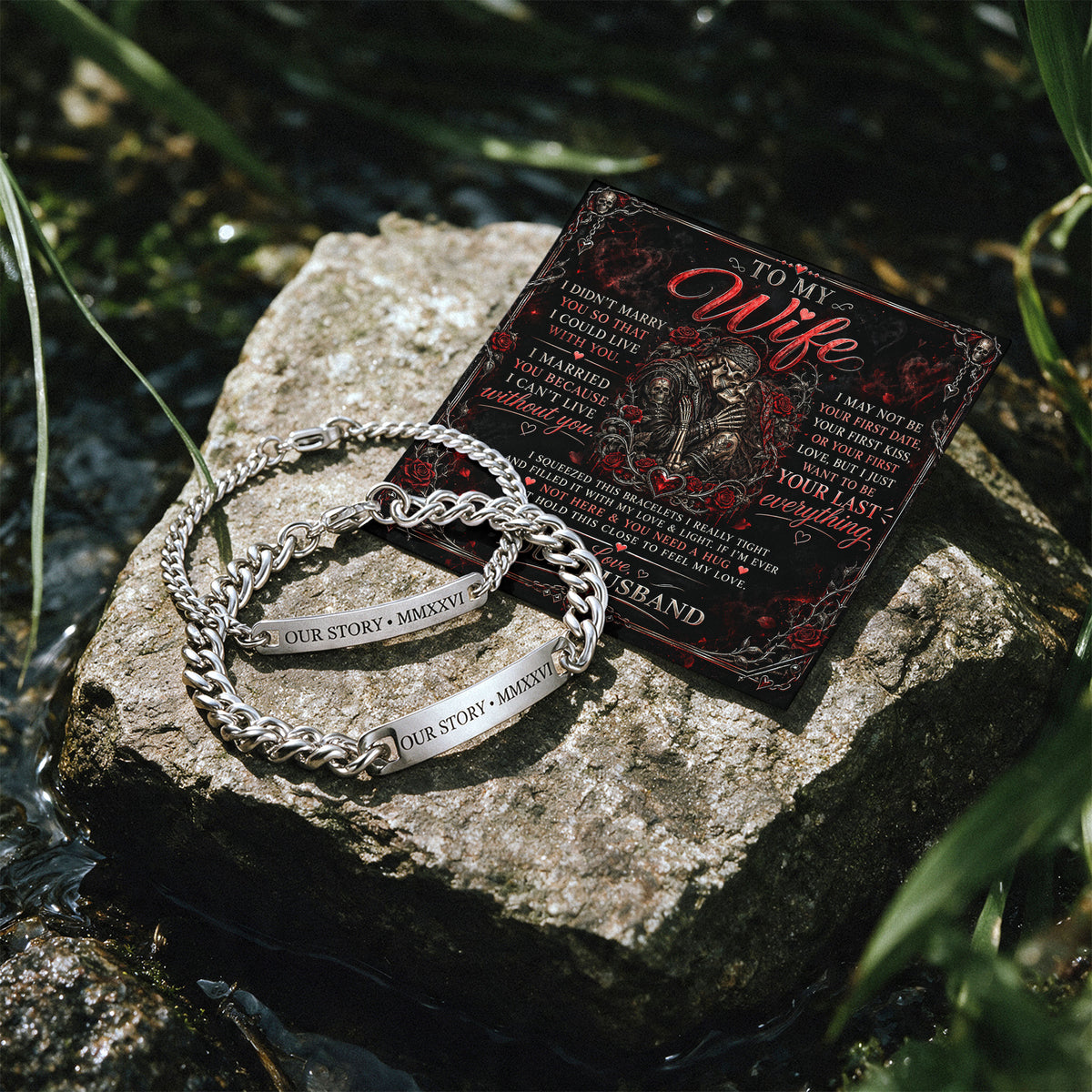 To My Love Engraved Couples Bracelets