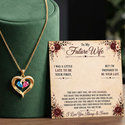 To My Future Wife - Birthstone Heart Necklace