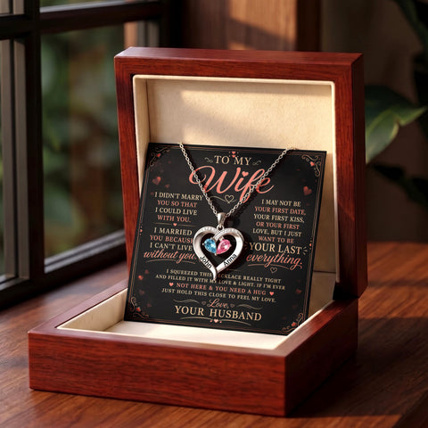 Personalized Meaningful Gift for Wife Birthstone Heart Necklace - Tlnt2808261