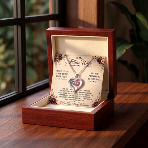 Personalized To My Future Wife Birthstone Heart Necklace  - Tlnt2708267