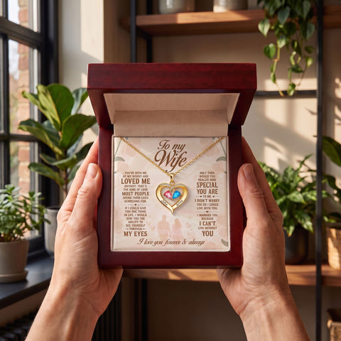 Personalized I Can't Live Without You Birthstone Heart Necklace  - Tlno2708261