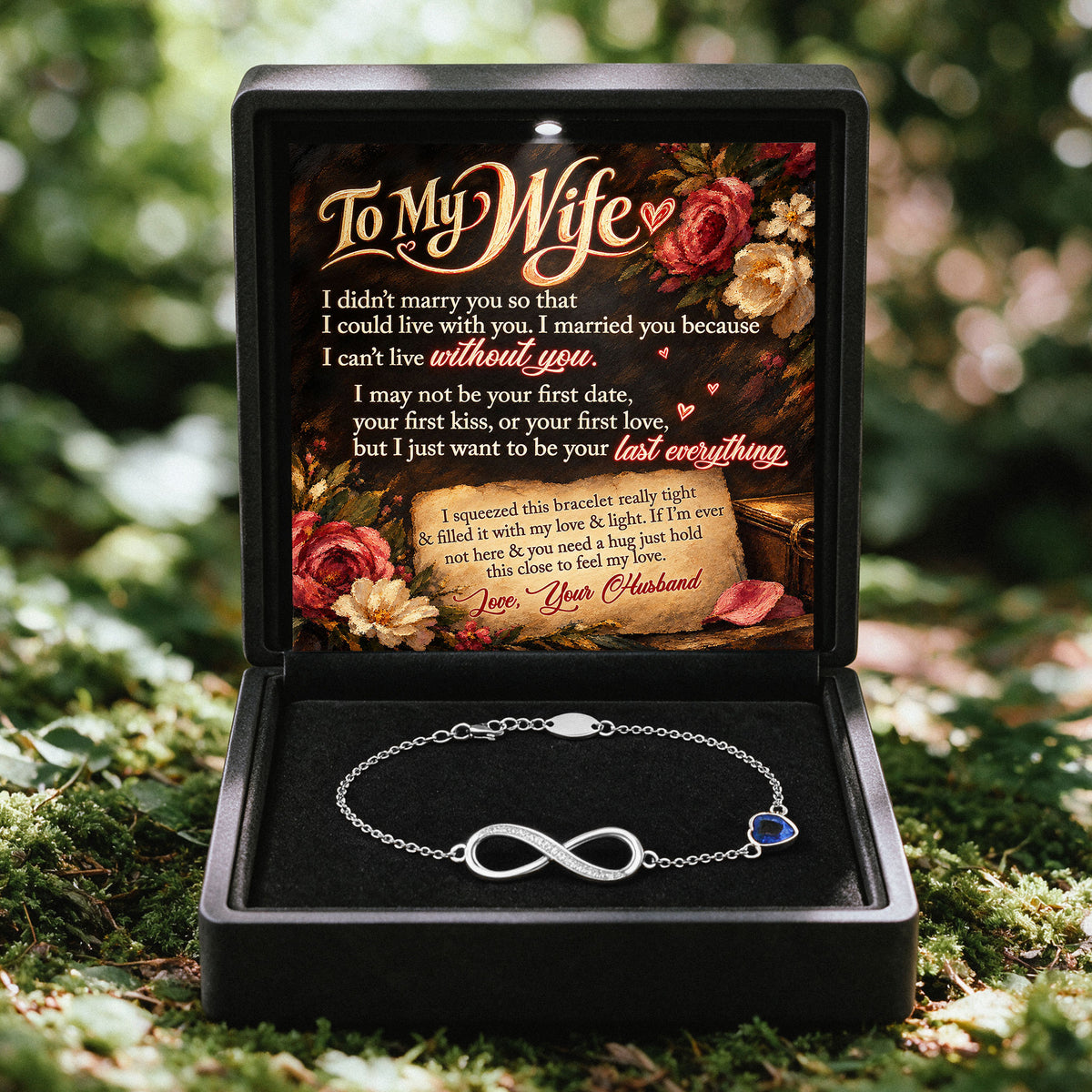 To My Wife Infinity Birthstone Bracelet