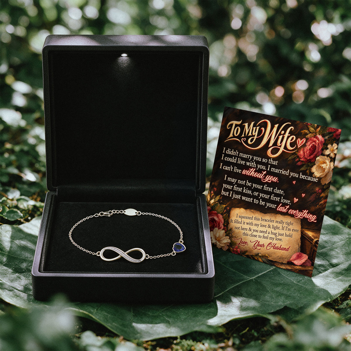 To My Wife Infinity Birthstone Bracelet