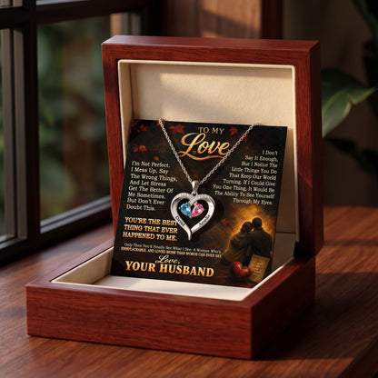 To My Love Birthstone Heart Necklace