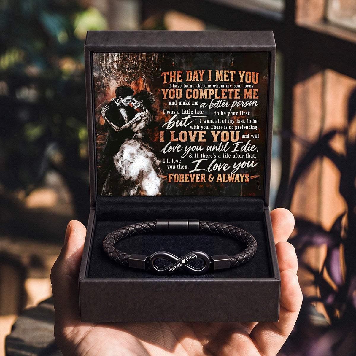 The Day I Met You Skull Infinity Bracelet