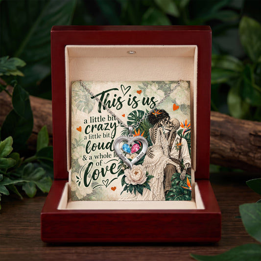 This Is Us Skeleton Birthstone Heart Necklace