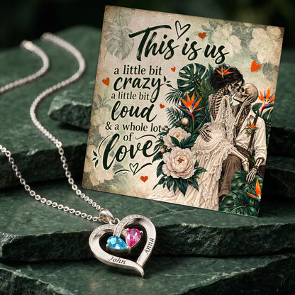 This Is Us Skeleton Birthstone Heart Necklace