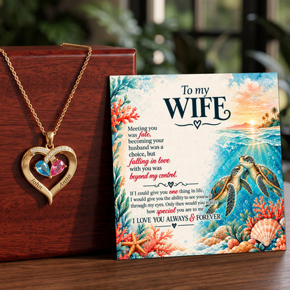 Eternal Love Sea Turtle Birthstone Heart Necklace